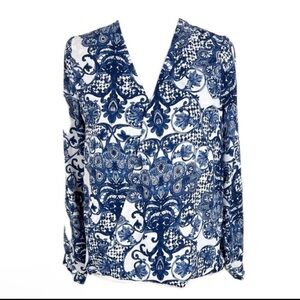 Charming Charlie Navy and White Blouse